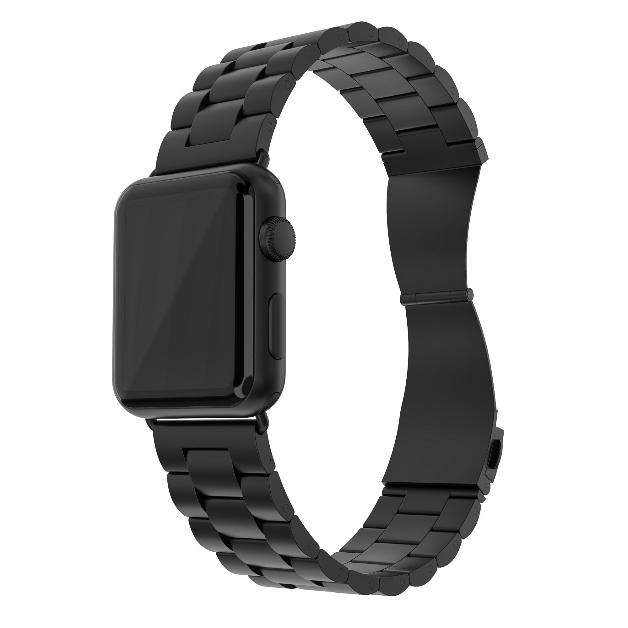 Apple Watch Series 4-6 40mm Elegant lenkereim i metall, Svart