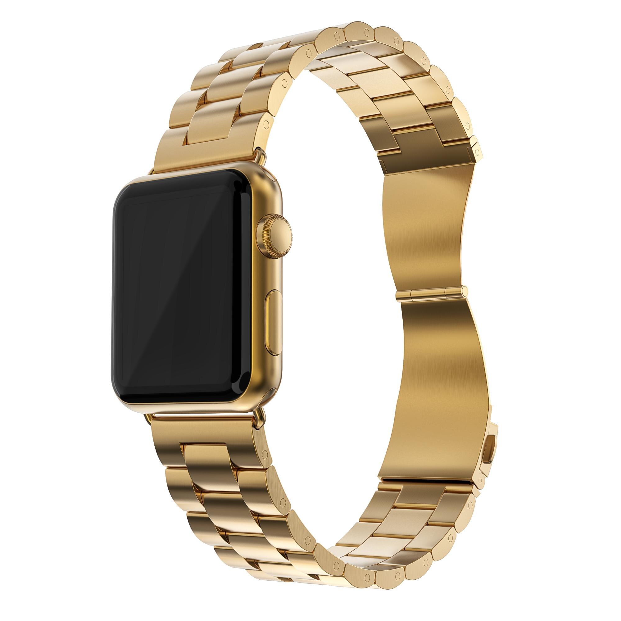 Apple Watch Series 8 45mm Elegant lenkereim i metall, Gull