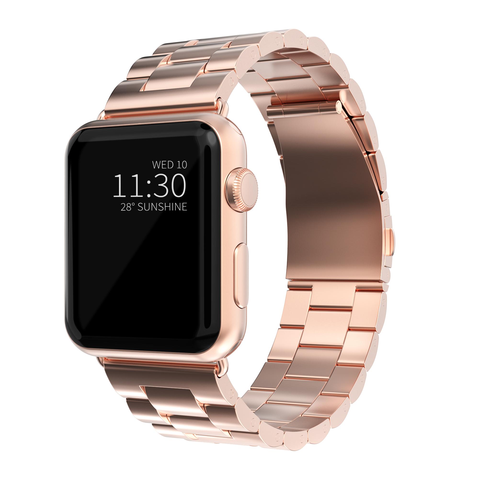 Apple Watch Series 8 45mm Elegant lenkereim i metall, Rosegull