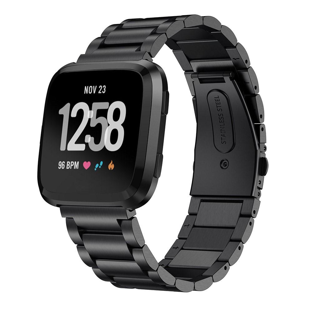 Fitbit Versa/Versa 2 Elegant lenkereim i metall, Svart