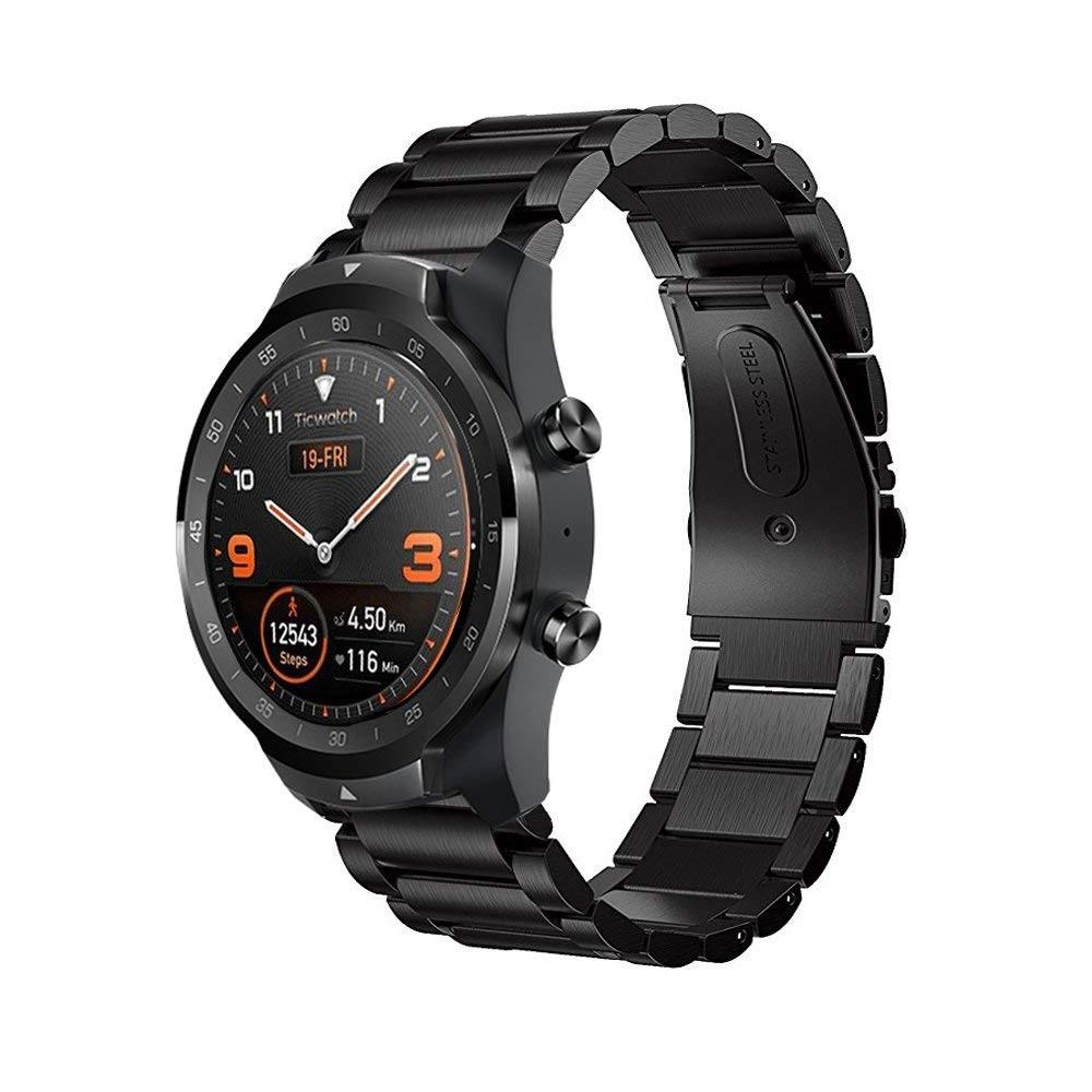 Mobvoi Ticwatch Pro/Ticwatch S2/Ticwatch E2 Elegant lenkereim i metall, Svart