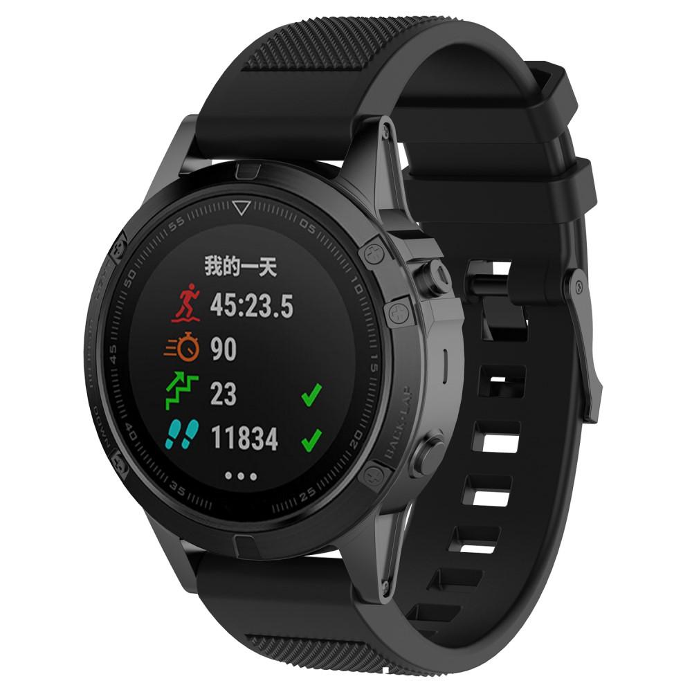 Garmin Fenix 5/Fenix 5 Plus Reim i silikon, Svart