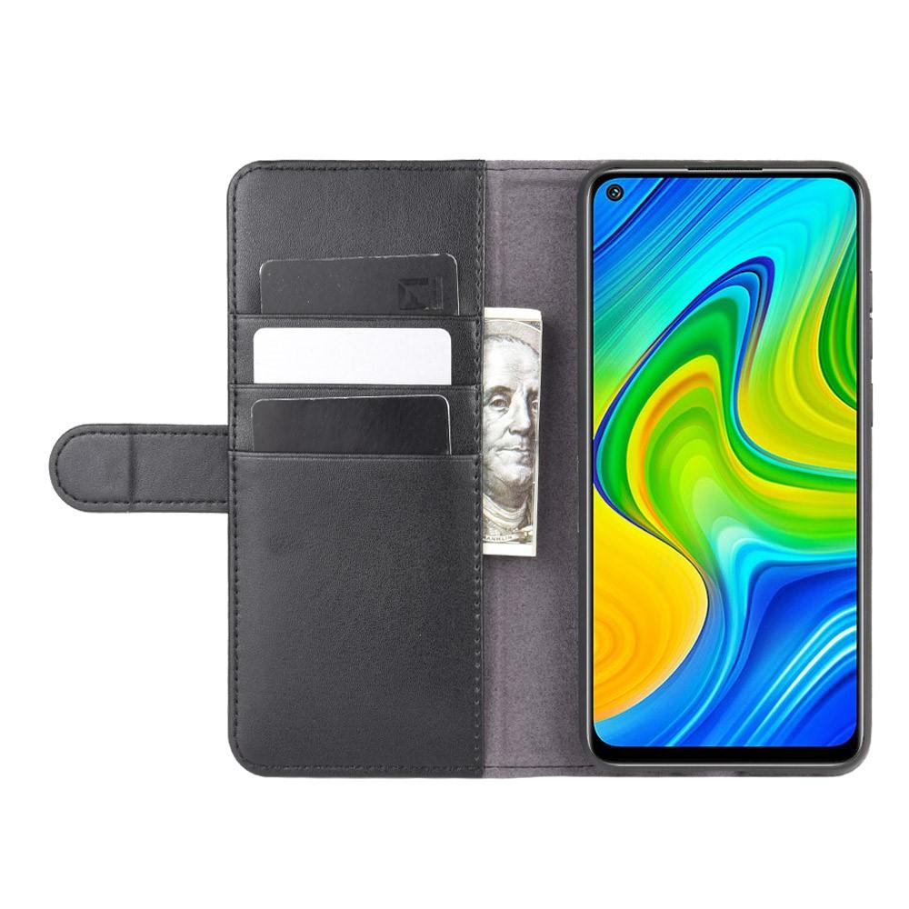 Xiaomi Redmi Note 9 Pro Lommeboketui i ekte skinn, Svart