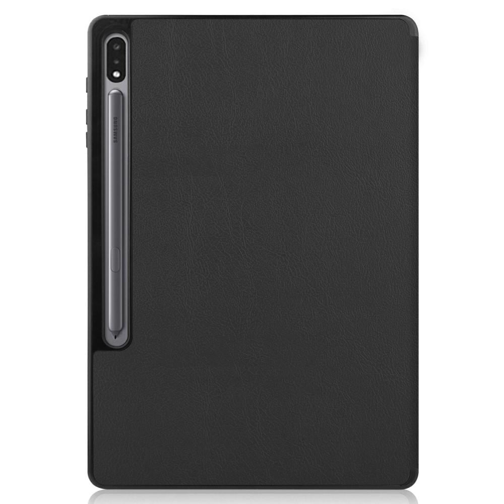 Samsung Galaxy Tab S8 Plus/Galaxy Tab S7 Plus Tri-fold etui med pennholder, Svart