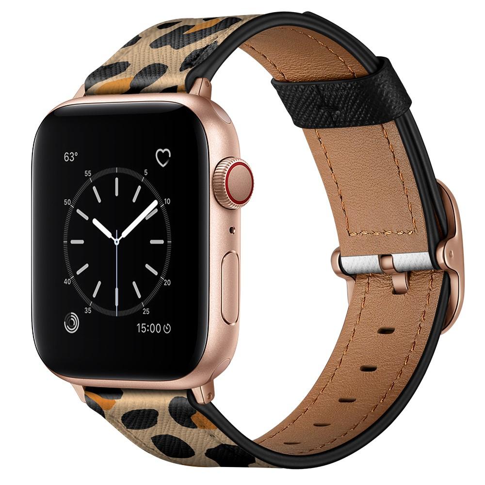 Apple Watch Series 10 42mm Reim i ekte skinn, Flerfarget/mønster