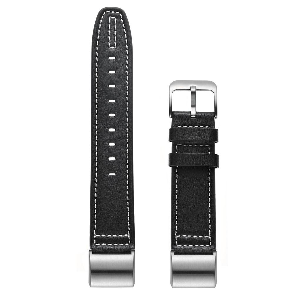 Fitbit Charge 2 Reim i ekte skinn, Svart