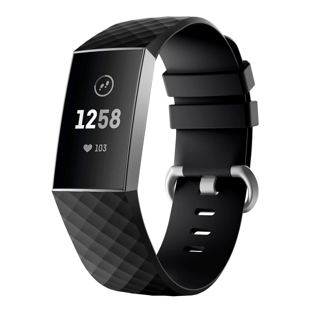 Fitbit Charge 3/Charge 4 Reim i silikon, Svart