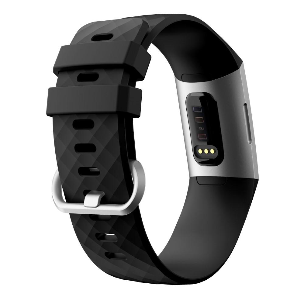 Fitbit Charge 3/Charge 4 Reim i silikon, Svart