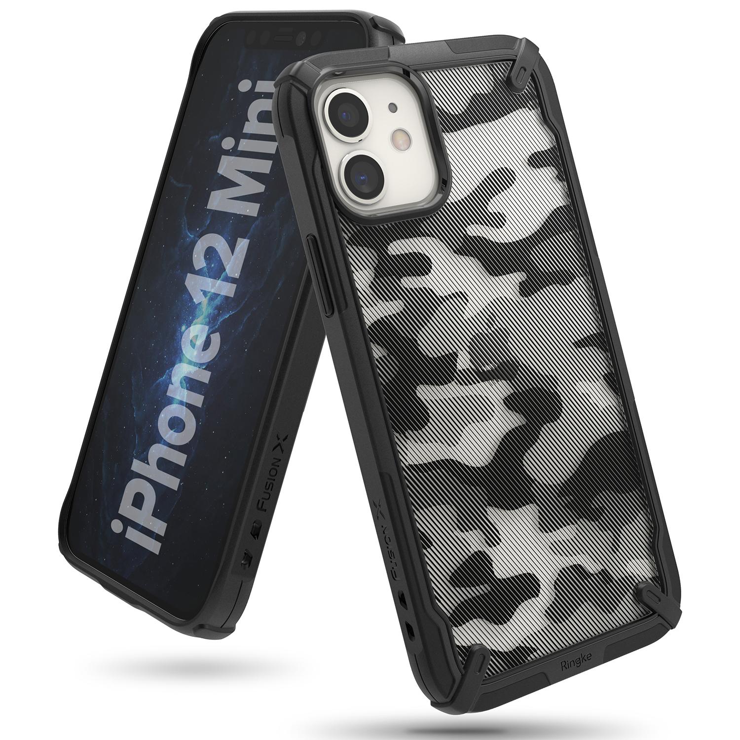 iPhone 12 Mini Fusion X Deksel, Camo Black