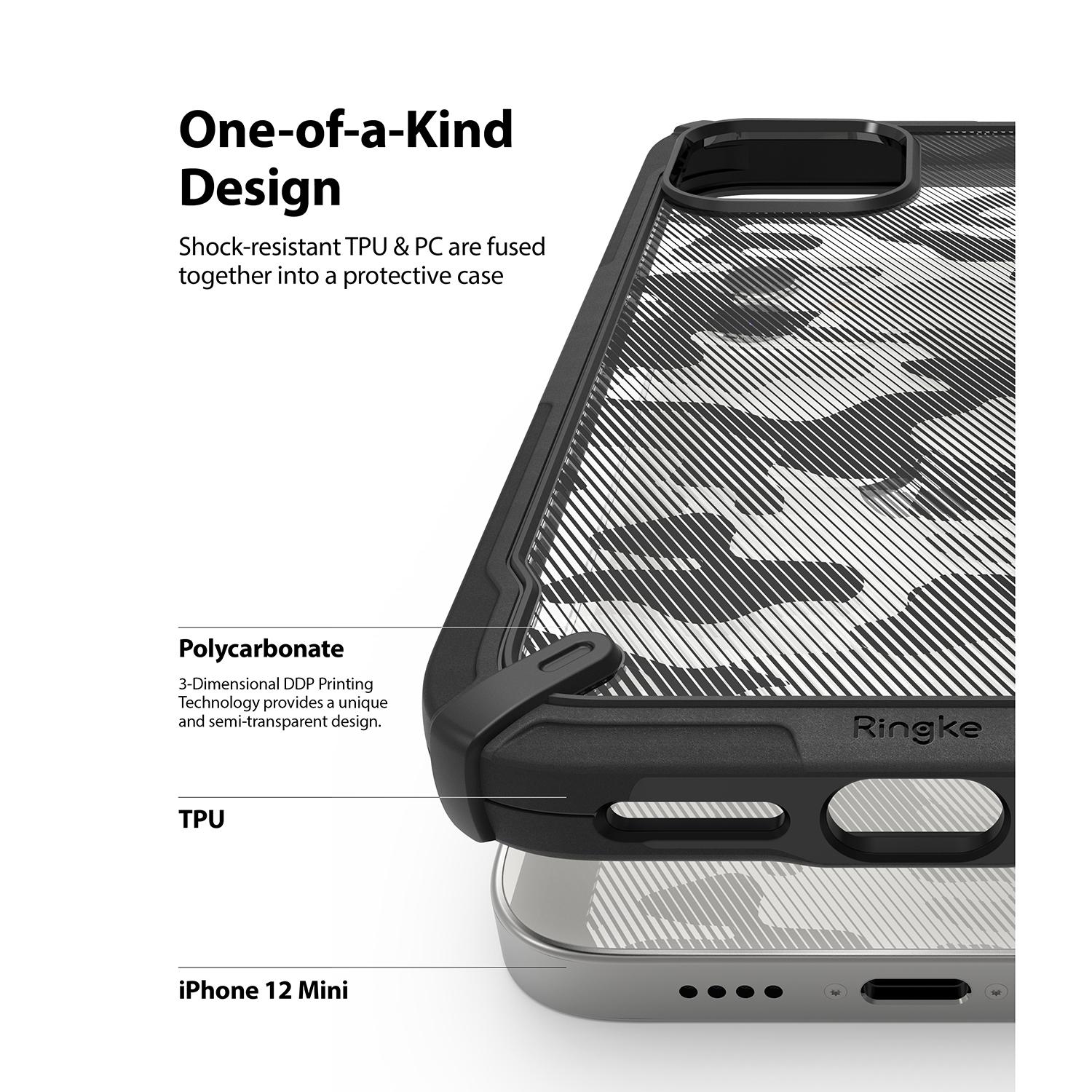 iPhone 12 Mini Fusion X Deksel, Camo Black