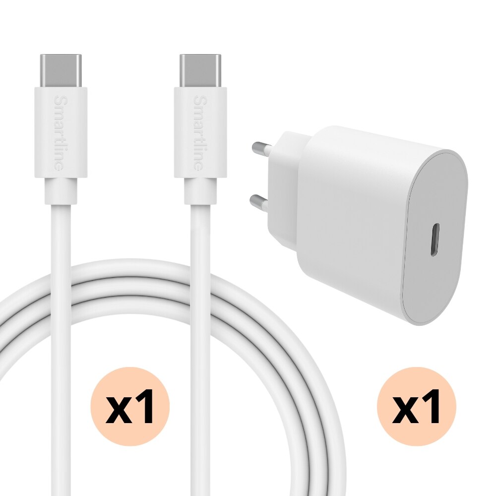 Samsung Galaxy Xcover 7 Kit for optimal lading med 2m USB-C-kabel, Hvit